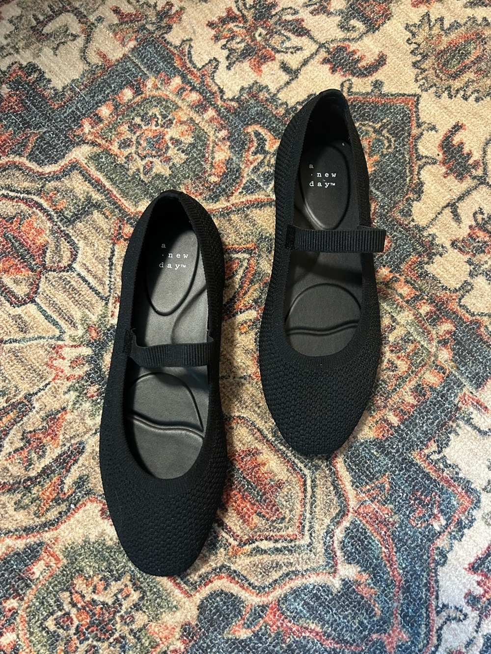 Women’s Knit Black Mary Jane Flats